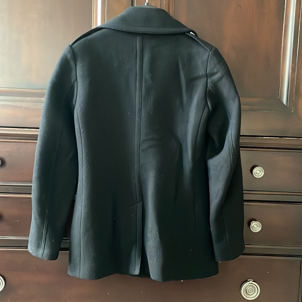 Burberry Brit Tumble Bridge wool blend black pea coat, size 2 - Picture 7 of 11